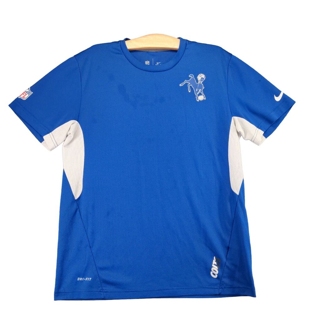 Nike Dri-Fit NFL Indianapolis Colts Logo Shirt Mens Large Short Sleeve Blue